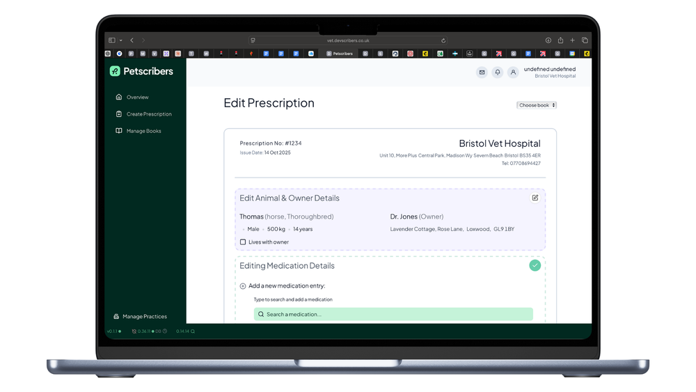 Veterinary e-Prescribing from Petscribers